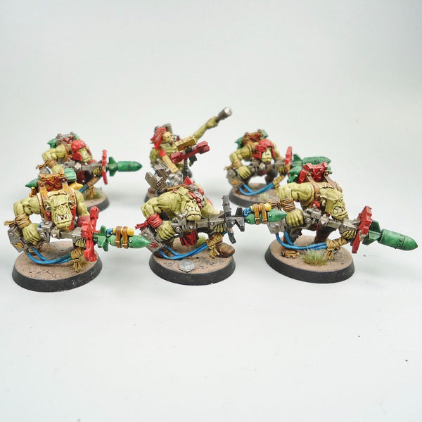 Warhammer 40k Ork Army Ork Rokkit Launchas x6 Painted and Based