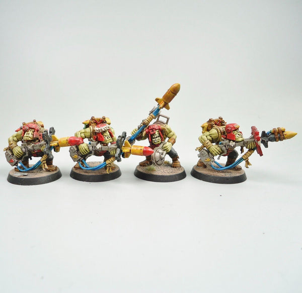 Warhammer 40k Ork Army Ork Rokkit Launchas x7 Painted and Based