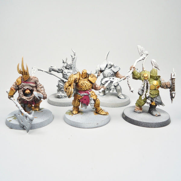 Warhammer Age Of Sigmar Army Maggotkin of Nurgle Blightkings x5 Partly Painted