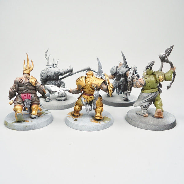 Warhammer Age Of Sigmar Army Maggotkin of Nurgle Blightkings x5 Partly Painted