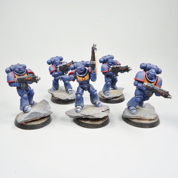 Warhammer 40k Army Space Marines Ultramarines Intercessors x5 Painted