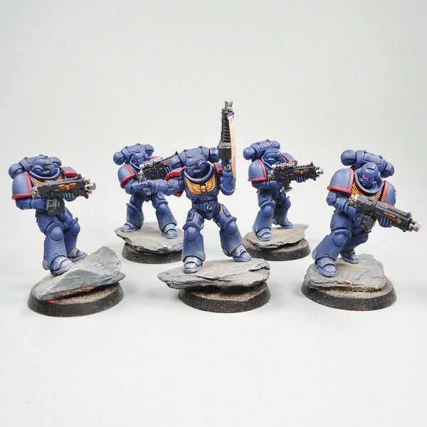 Warhammer 40k Army Space Marines Ultramarines Intercessors x5 Painted