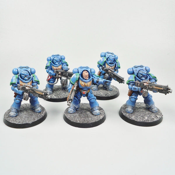 Warhammer 40k Army Space Marines Ultramarines Heavy Intercessors x5 Painted