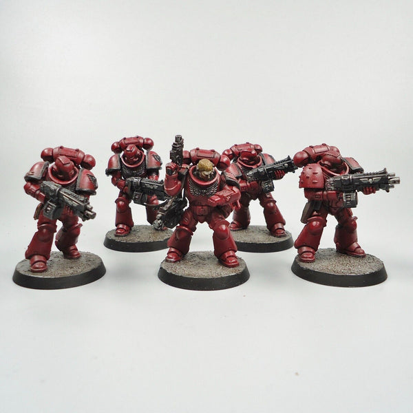 Warhammer 40k Army Space Marines Blood Angels Intercessors x5 Painted