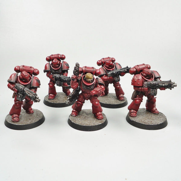 Warhammer 40k Army Space Marines Blood Angels Intercessors x5 Painted