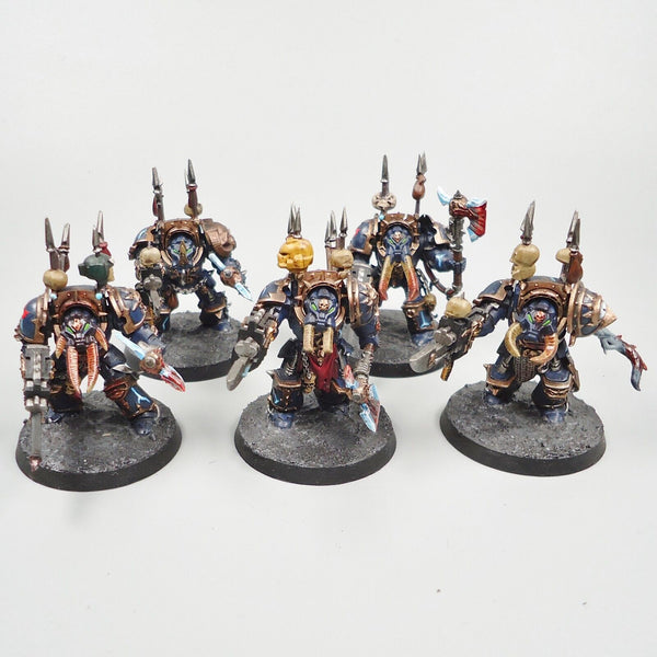 Warhammer 40k Army Chaos Space Marines Chaos Terminators x5 Painted