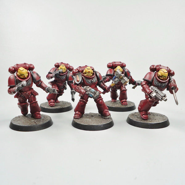 Warhammer 40k Army Space Marines Blood Angels Intercessors x5 Painted