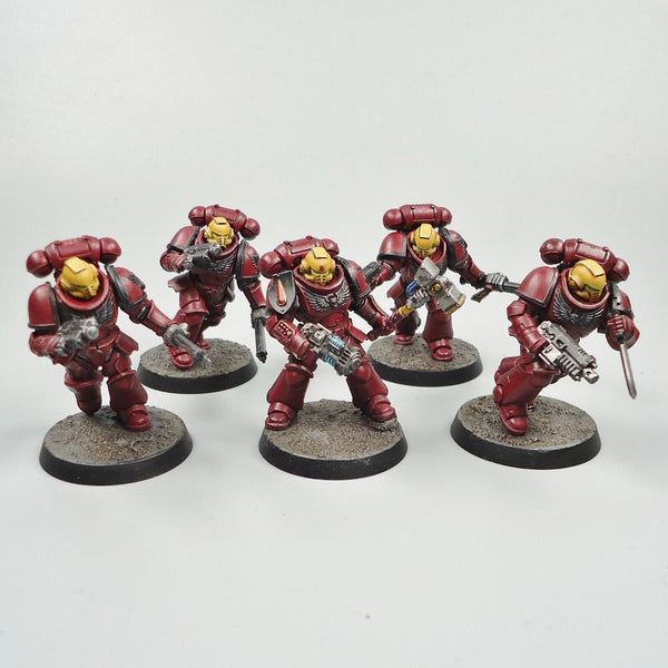 Warhammer 40k Army Space Marines Blood Angels Intercessors x5 Painted