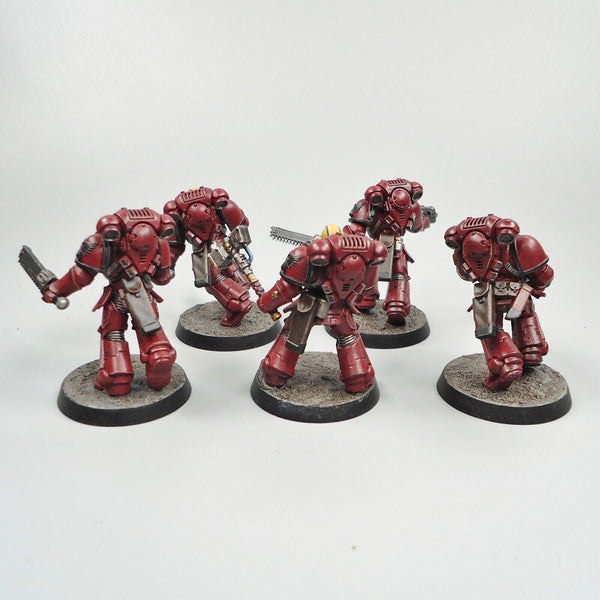 Warhammer 40k Army Space Marines Blood Angels Intercessors x5 Painted