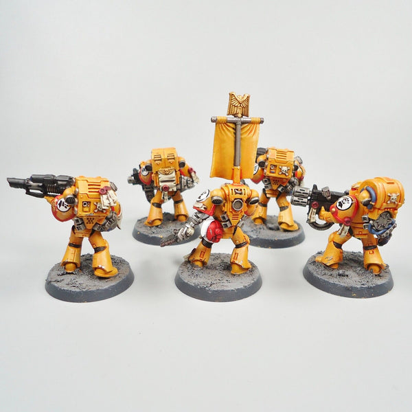 Warhammer 40k Army Space Marines Imperial Fists Devastator Squad Painted