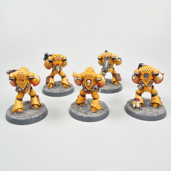 Warhammer 40k Army Space Marines Imperial Fists 5 Man Squad Painted