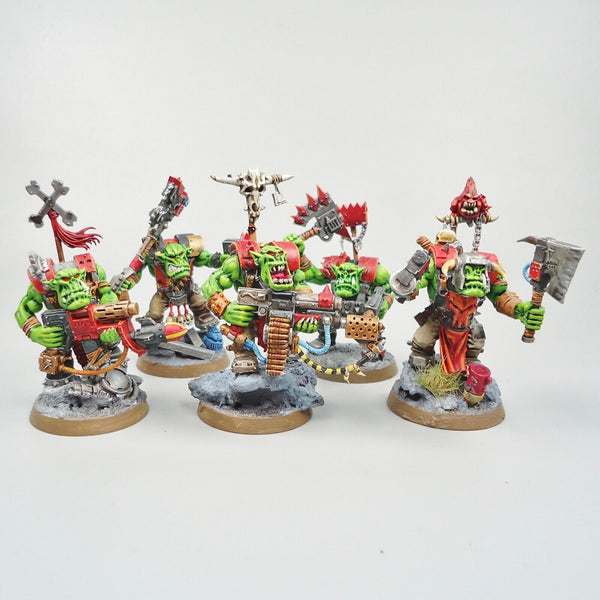 Warhammer 40k Ork Army Ork Nobz x5 Painted And Based