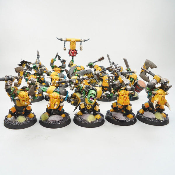 Warhammer Fantasy Age of Sigmar Army Orruk Warclans Ironjawz Ardboyz x15 Painted