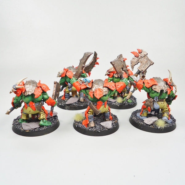 Warhammer Fantasy Age of Sigmar Army Orruk Warclans Ironjawz Brutes x5 Painted