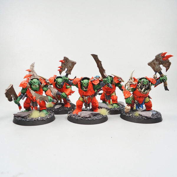 Warhammer Fantasy Age of Sigmar Army Orruk Warclans Ironjawz Brutes x5 Painted