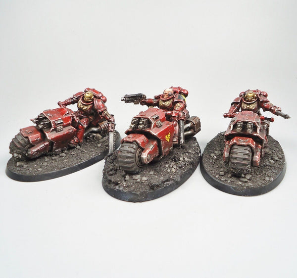 Warhammer 40k Army Space Marines Blood Angels Outriders x3 Painted