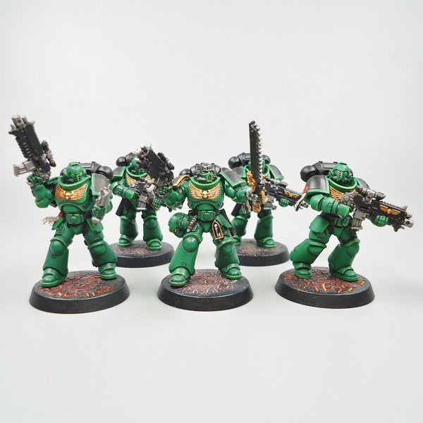 Warhammer 40k Army Space Marines Salamanders Intercessors x5 Painted