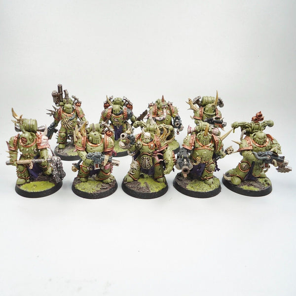 Warhammer 40k Army Chaos Space Marines Death Guard Plague Marines x9 Painted