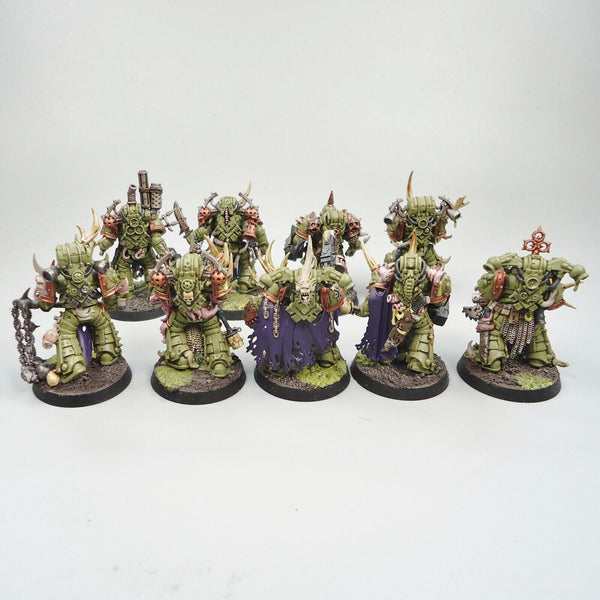 Warhammer 40k Army Chaos Space Marines Death Guard Plague Marines x9 Painted