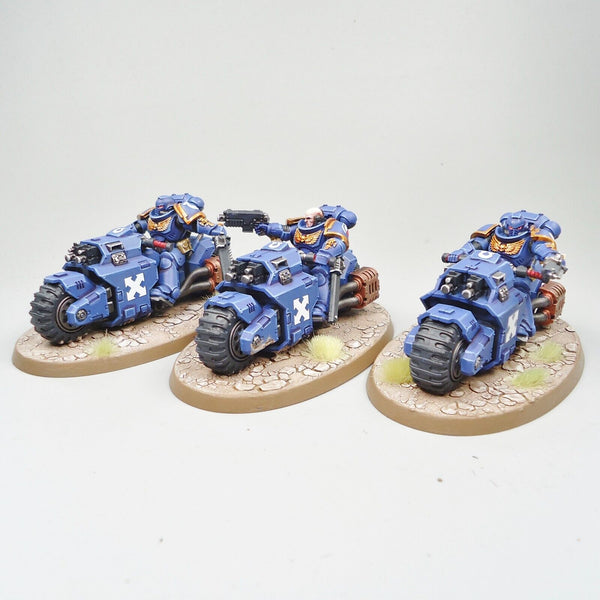 Space Marines Ultramarines Outriders x3 Painted - Warhammer 40k Army