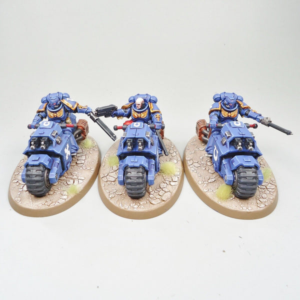 Space Marines Ultramarines Outriders x3 Painted - Warhammer 40k Army