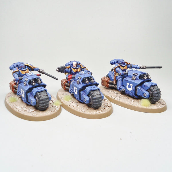 Space Marines Ultramarines Outriders x3 Painted - Warhammer 40k Army