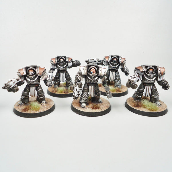 Space Marines 30k Iron Hands Cataphractii Terminators x5 Painted - Warhammer 40k