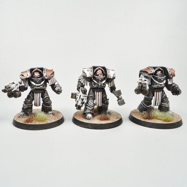 Space Marines 30k Iron Hands Cataphractii Terminators x5 Painted - Warhammer 40k