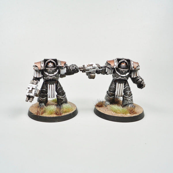 Space Marines 30k Iron Hands Cataphractii Terminators x5 Painted - Warhammer 40k