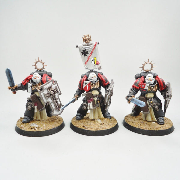 Warhammer 40k Army Space Marines Black Templars Bladeguard Veterans x3 Painted