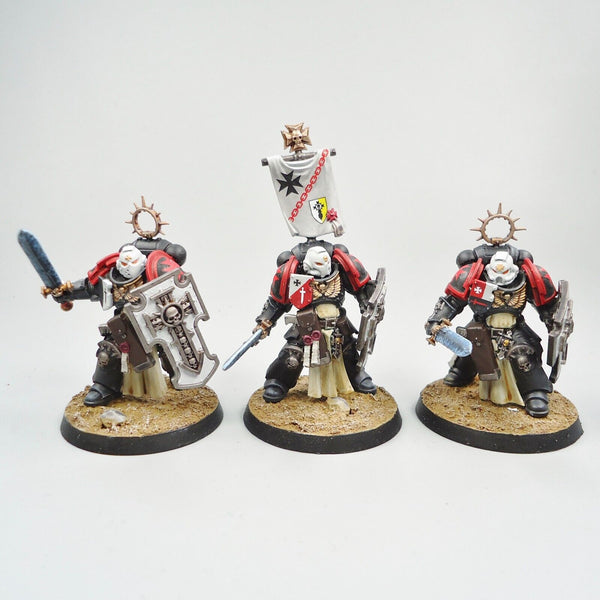 Warhammer 40k Army Space Marines Black Templars Bladeguard Veterans x3 Painted