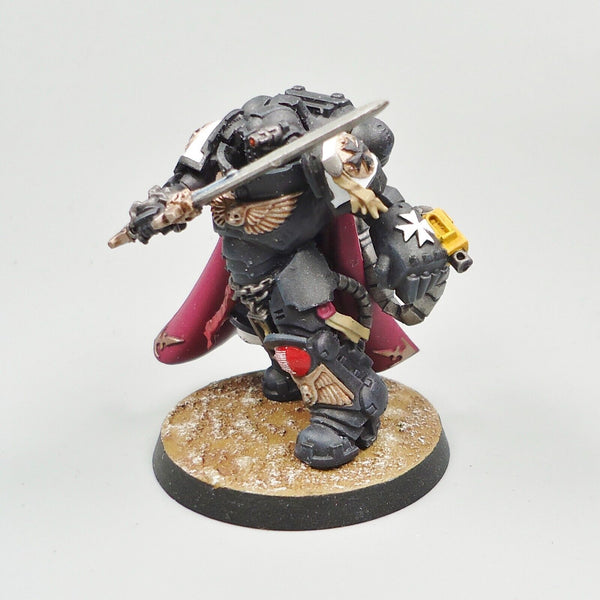 Warhammer 40k Army Space Marines Black Templars Captain In Gravis Armour Painted