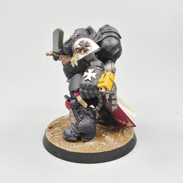 Warhammer 40k Army Space Marines Black Templars Captain In Gravis Armour Painted