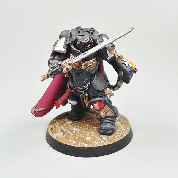 Warhammer 40k Army Space Marines Black Templars Captain In Gravis Armour Painted