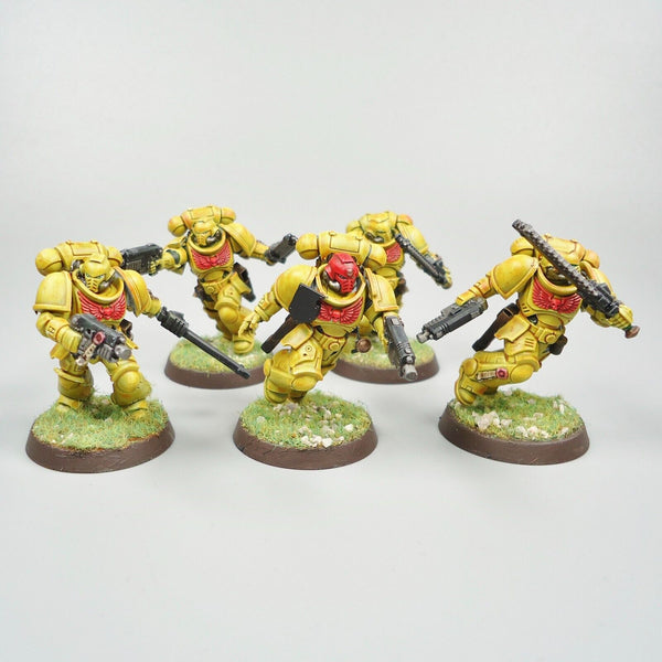 Warhammer 40k Army Space Marines Imperial Fists Assault Intercessors x5 Painted