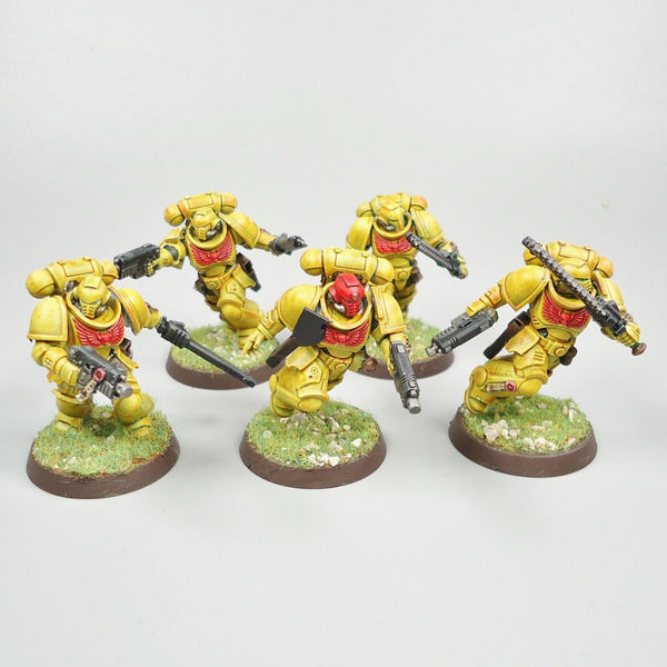 Warhammer 40k Army Space Marines Imperial Fists Assault Intercessors x5 Painted