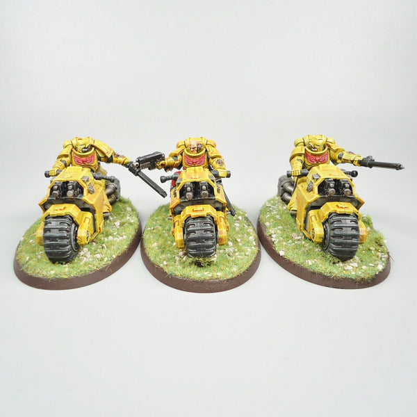 Warhammer 40k Army Space Marines Imperial Fists Primaris Outriders x3 Painted