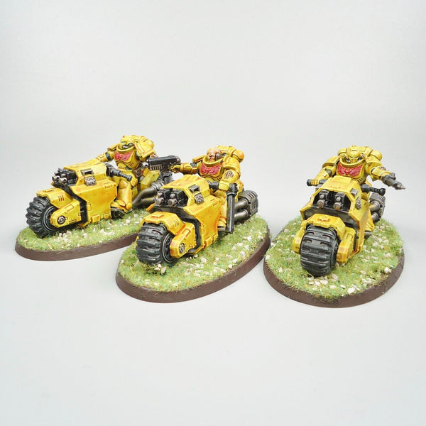 Warhammer 40k Army Space Marines Imperial Fists Primaris Outriders x3 Painted