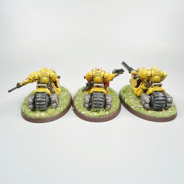 Warhammer 40k Army Space Marines Imperial Fists Primaris Outriders x3 Painted