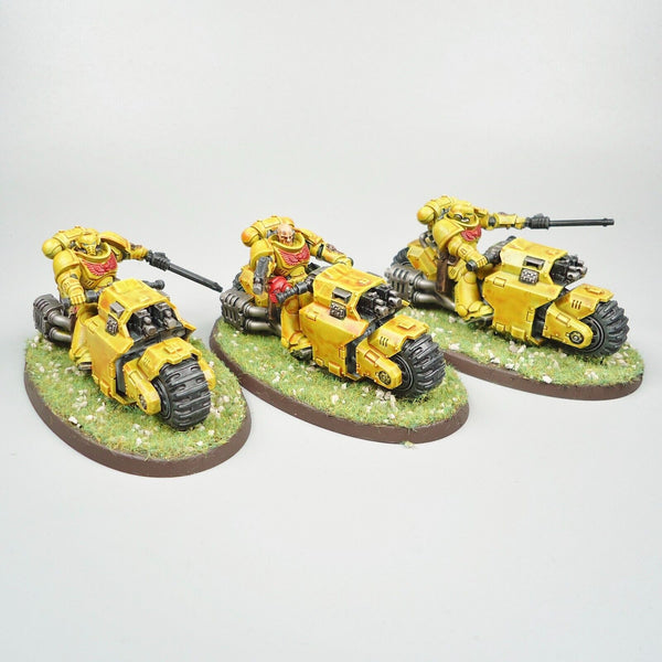 Warhammer 40k Army Space Marines Imperial Fists Primaris Outriders x3 Painted