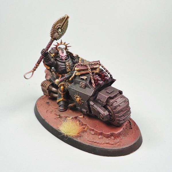 Warhammer 40k Army Space Marines Blood Ravens  Primaris Chaplain On Bike Painted