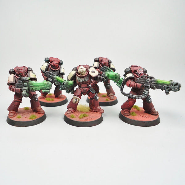 Warhammer 40k Army Space Marines Blood Ravens Hellblasters x5 Painted