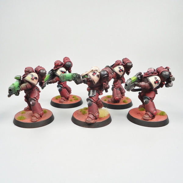 Warhammer 40k Army Space Marines Blood Ravens Hellblasters x5 Painted