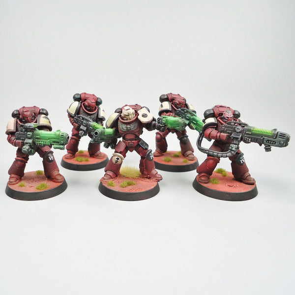 Warhammer 40k Army Space Marines Blood Ravens Hellblasters x5 Painted