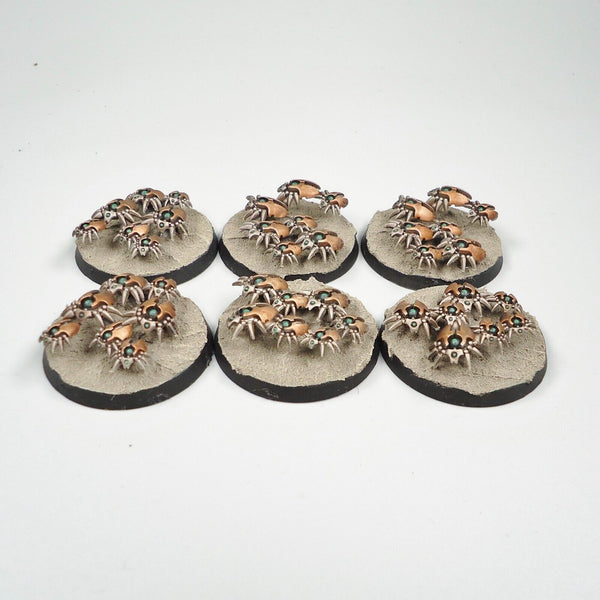 Warhammer 40k Army Necron Scarab Bases x6 Painted