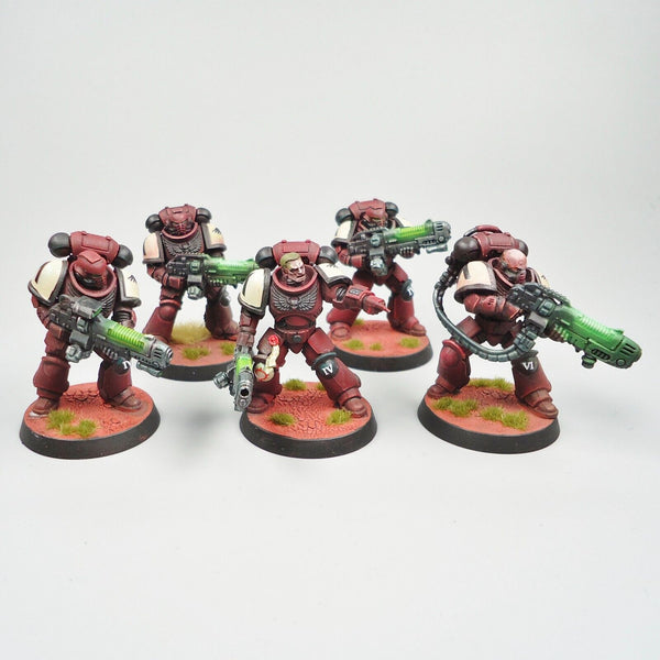 Warhammer 40k Army Space Marines Blood Ravens Hellblasters x5 Painted