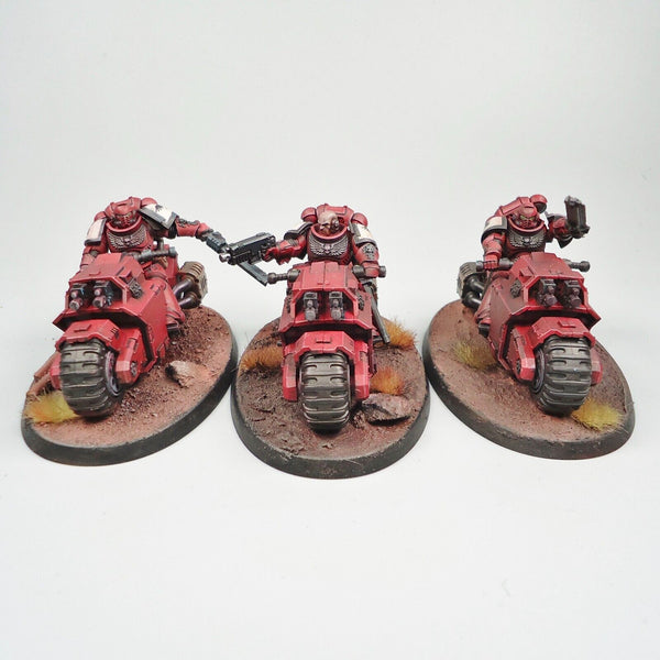 Warhammer 40k Army Space Marines Blood Ravens Outriders x3 Painted