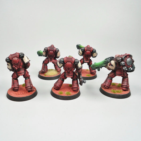 Warhammer 40k Army Space Marines Blood Ravens Hellblasters x5 Painted