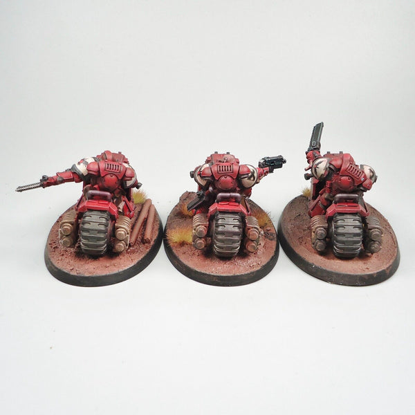 Warhammer 40k Army Space Marines Blood Ravens Outriders x3 Painted