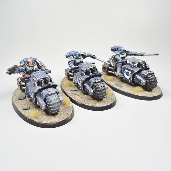 Warhammer 40k Army Space Marines Ultramarines Outriders x3 Painted